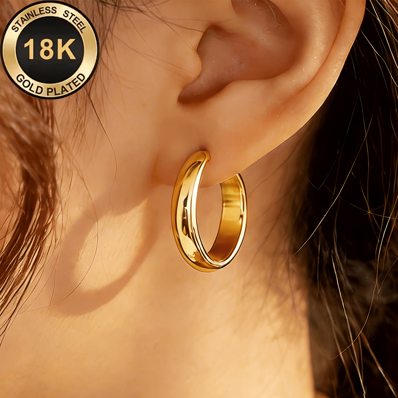 Women's 18K Gold-Plated Stainless Steel Earrings